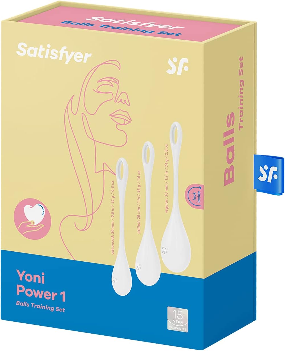 Satisfyer Yoni Power 1 Kegel Balls Kegel Exercise Weights, Ben Wa Balls, Pelvic Floor Training, Tightening, Ideal for Beginners, 3-Piece Set