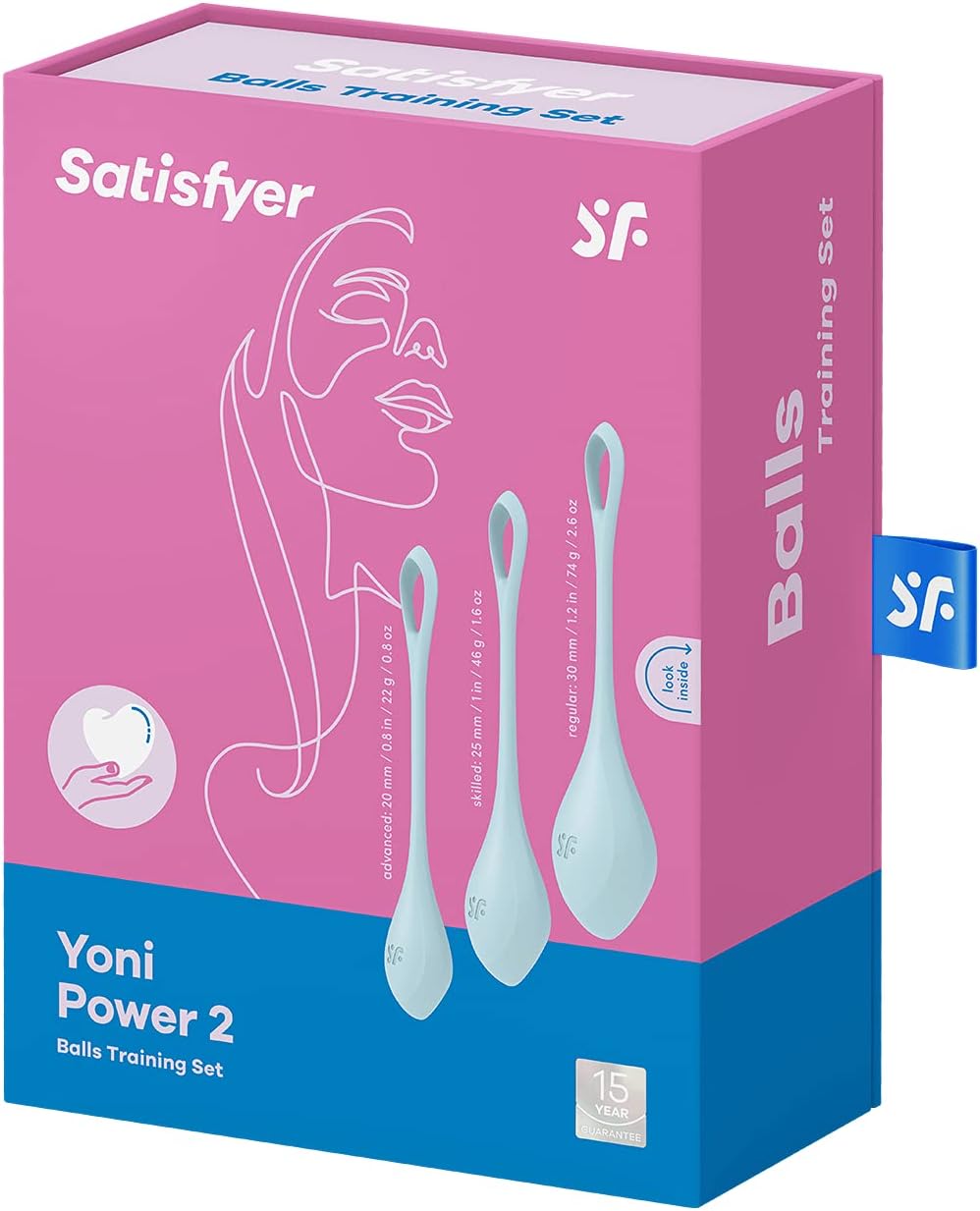 Satisfyer Yoni Power 2 Kegel Balls - Kegel Exercise Weights, Ben Wa Balls, Pelvic Floor Training, Tightening, Ideal for Beginners