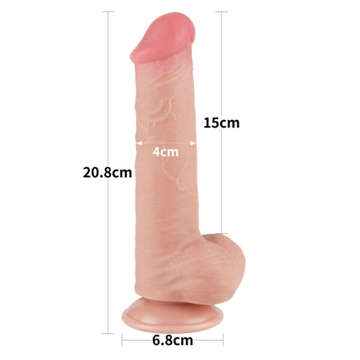 8'' Sliding Skin Dual Density Dildo With Balls