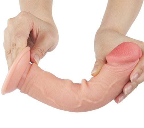 8" Sliding Skin Dual Density Dildo Without balls
