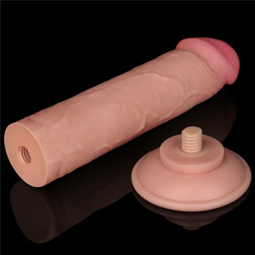 8" Sliding Skin Dual Density Dildo Without balls