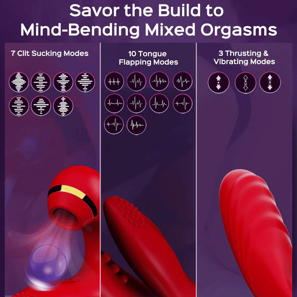 Trinity Clit Sucking Tongue Flapping & Thrusting Rabbit Vibrator