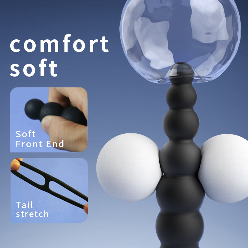 Thrusting Anal Beads with Cock Ring with Remote control