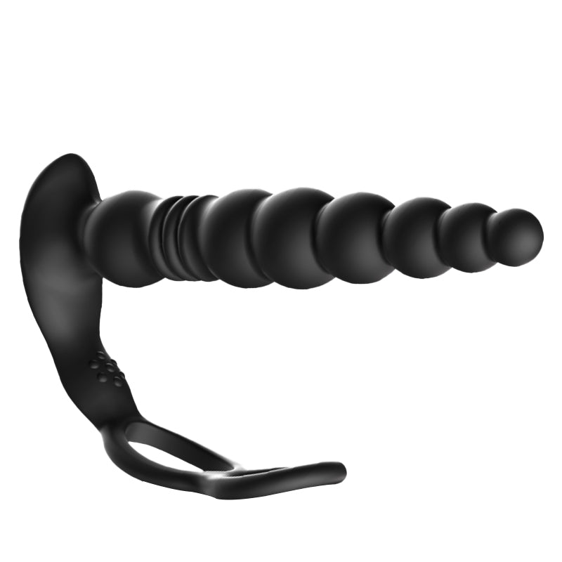 Thrusting Anal Beads with Cock Ring with Remote control