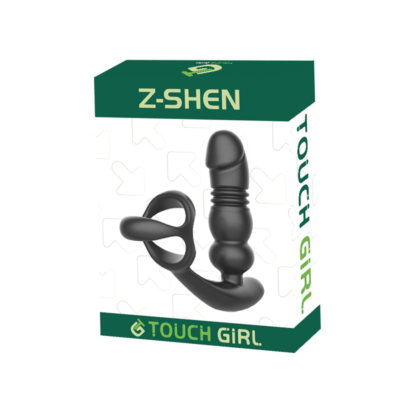 Touch Girl Z-SHEN Retractable remote Prostate massager With Cock Rings