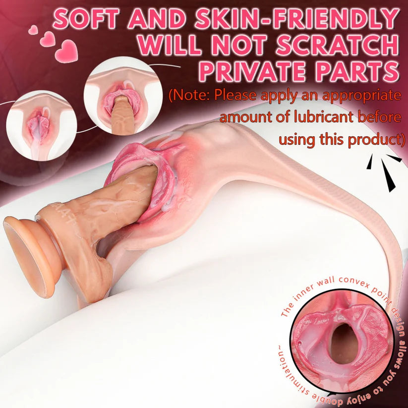 G1224 Fantasy Boy Style Strapon Silicone Fake Vagina Featuring Realistic Vulva and Vaginal Structure