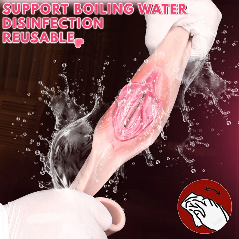 G1224 Fantasy Boy Style Strapon Silicone Fake Vagina Featuring Realistic Vulva and Vaginal Structure