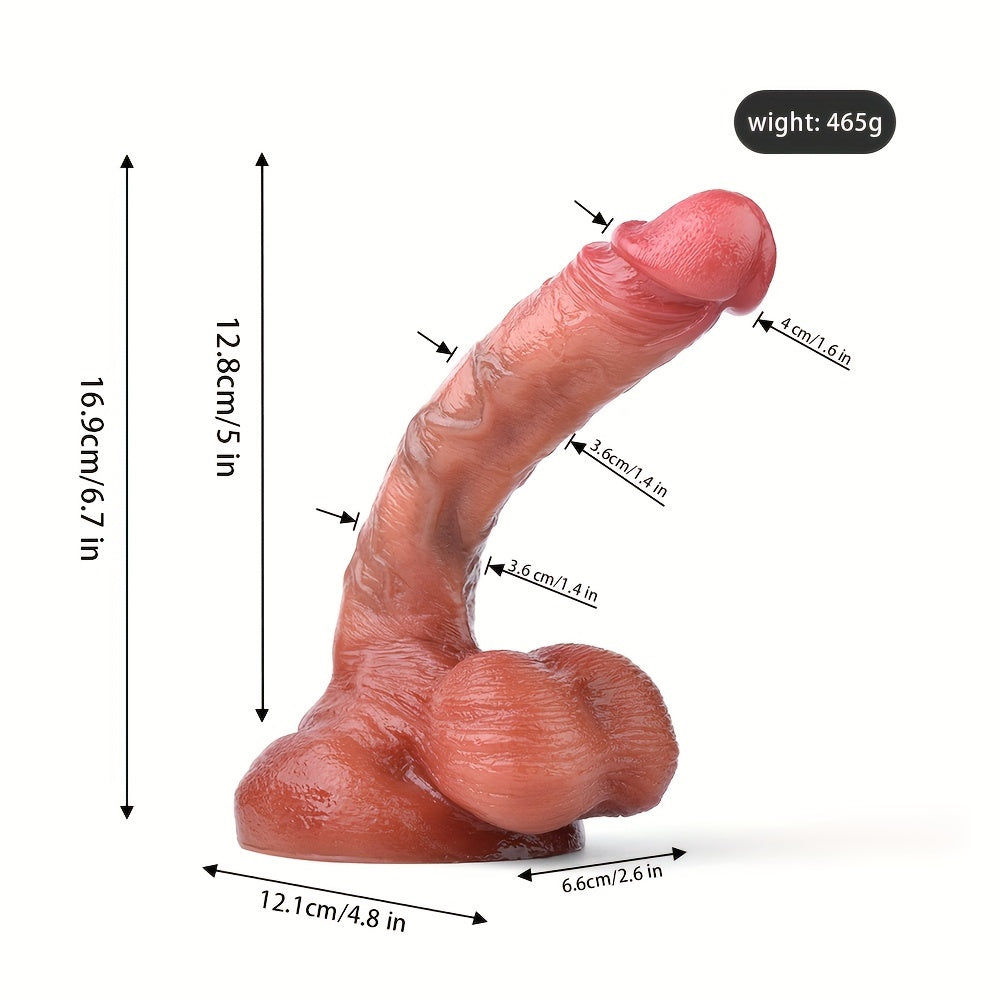 FAAK-G198 Silicone Realistic Dildo Strap-on Curved Dildo With Suction Cup