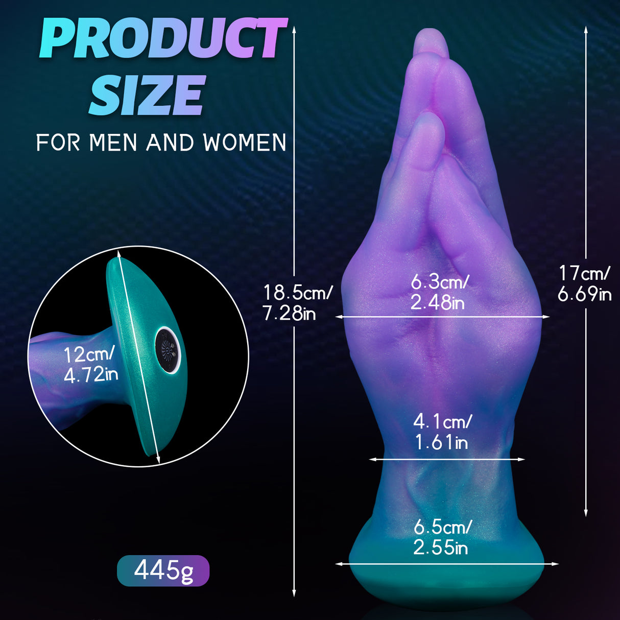 7.28-inch realistic wearable vibrating large anal plug