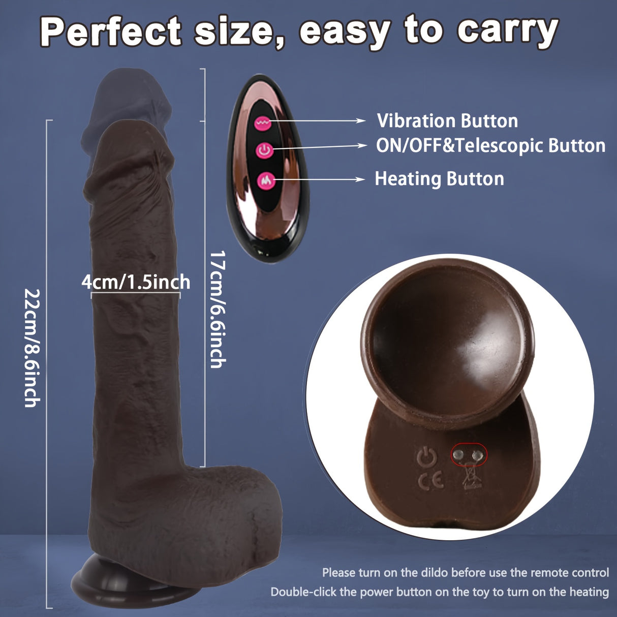 YIQU 21.84 Cm App Remote Control Vibrating Dildo With Rotation 10 Vibration