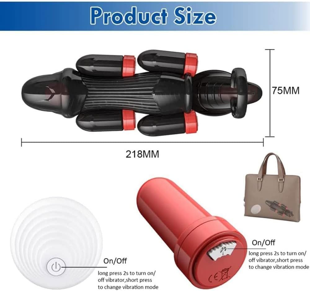 Penis Exerciser Glans Trainer with 6 Vibrators for Men Delay Enhance