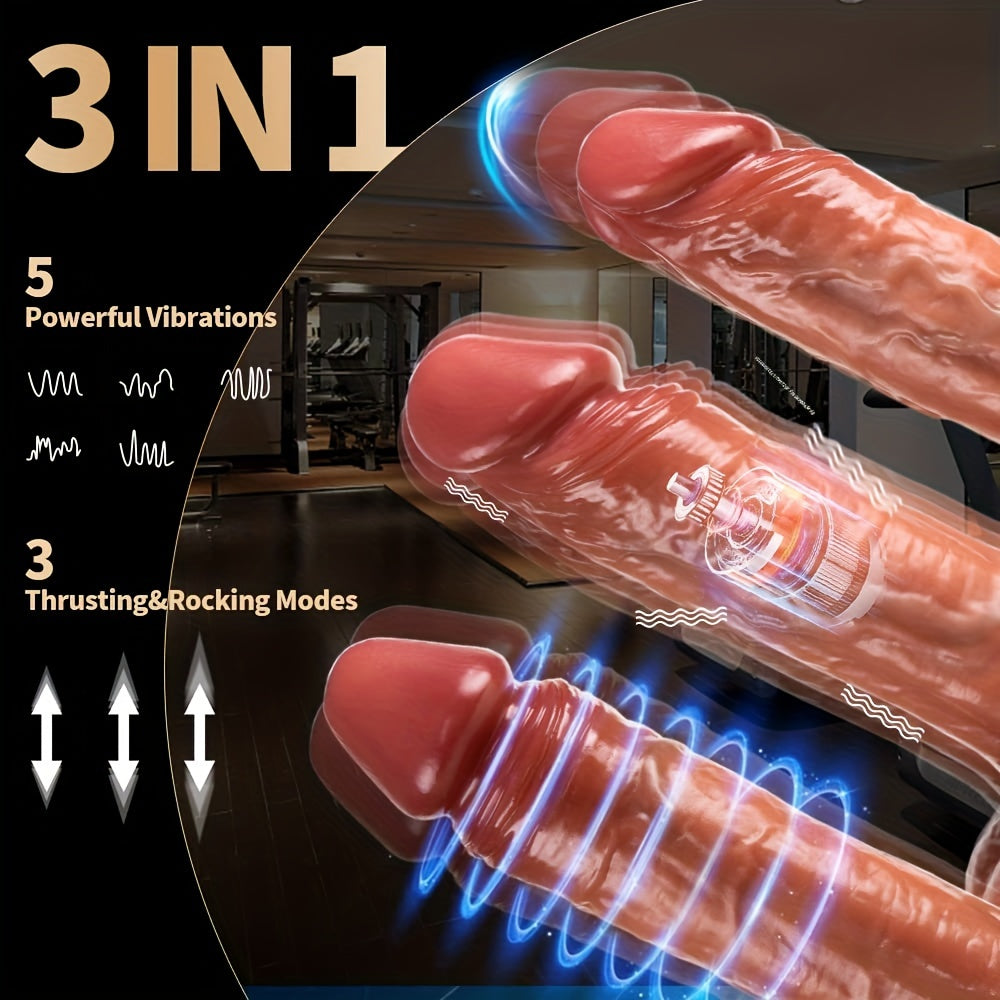 YIQU 21.84 Cm 4 in 1 Multifunctional Dildos With 10 Thrusting 10 Vibratio