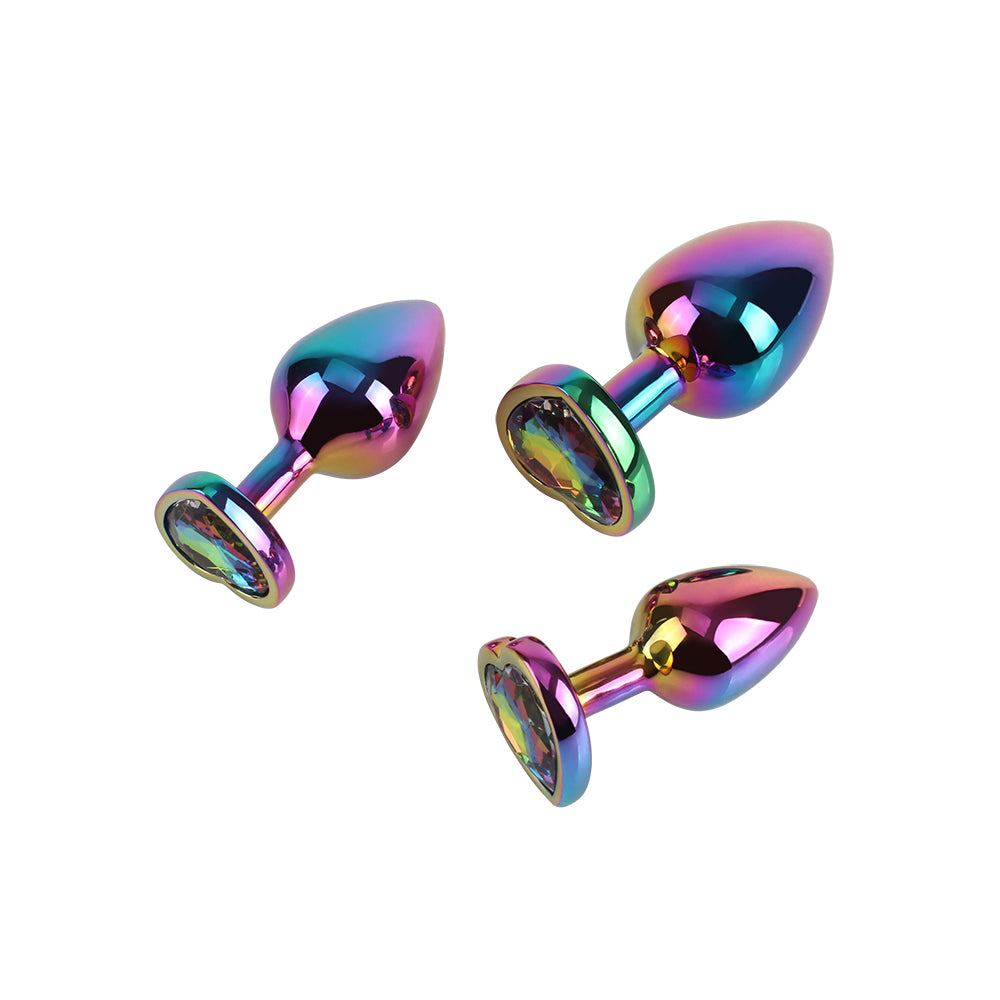 Chisa Rainbow Heart Butt Plug Set (3 Piece)
