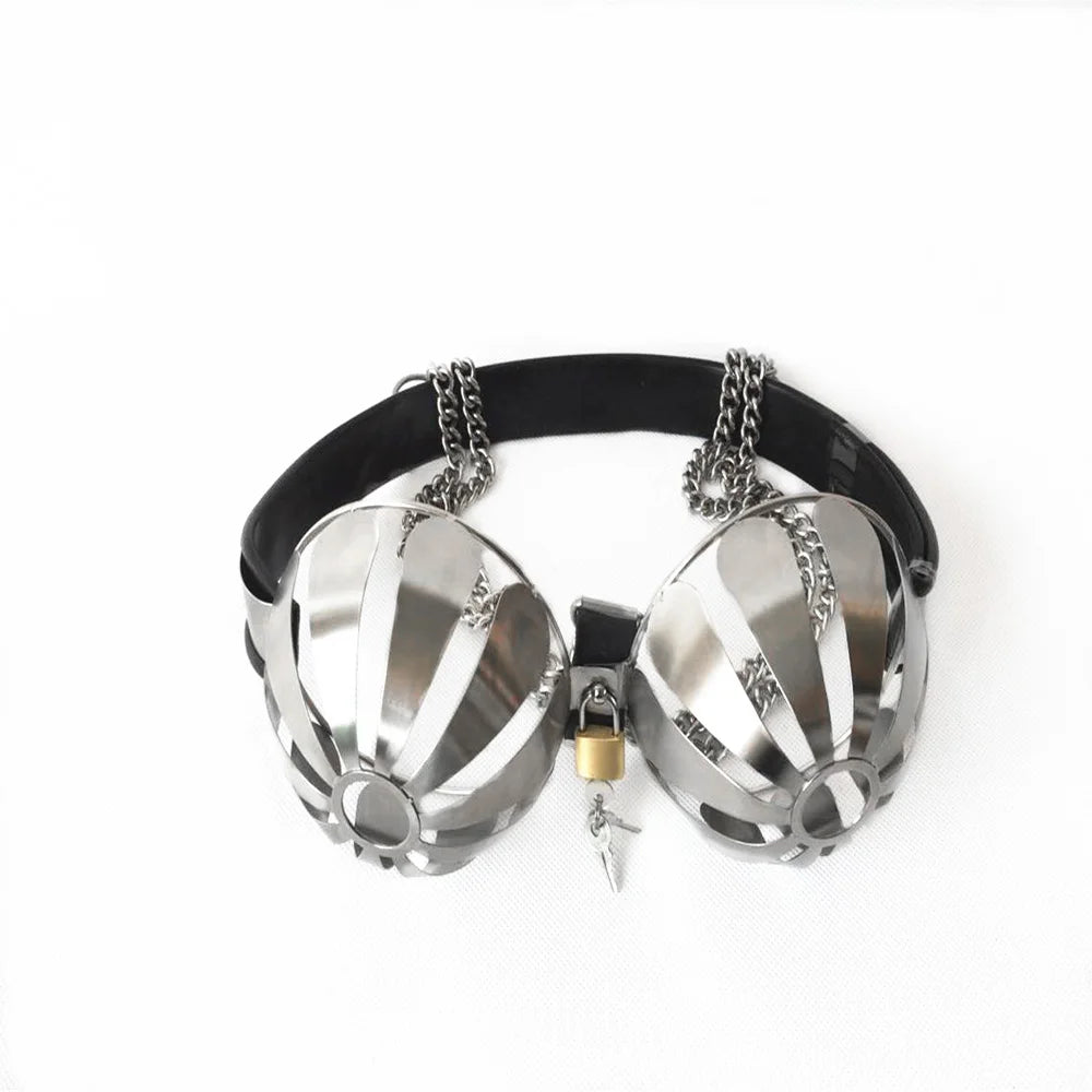 Black emperor new stainless steel Breathable sexy bra cup sex toys