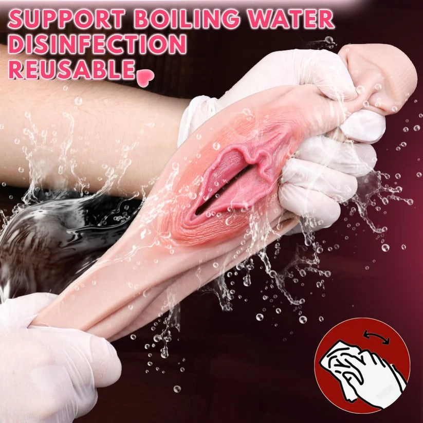 G1221 Boy Style Strapon Realistic Fake Vagina Penis Thrusting Flesh like Silicone Wearable Pants