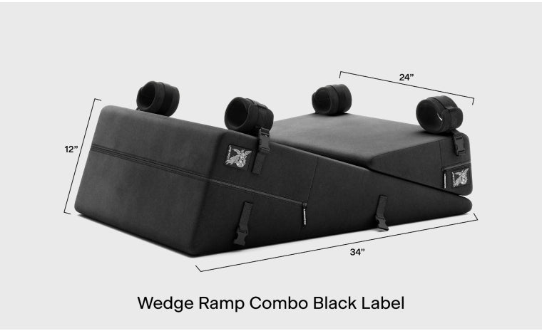Liberator Black Label Wedge Ramp Combo Intimate Sex Pillow With Wrist Cuffs and Blindfold