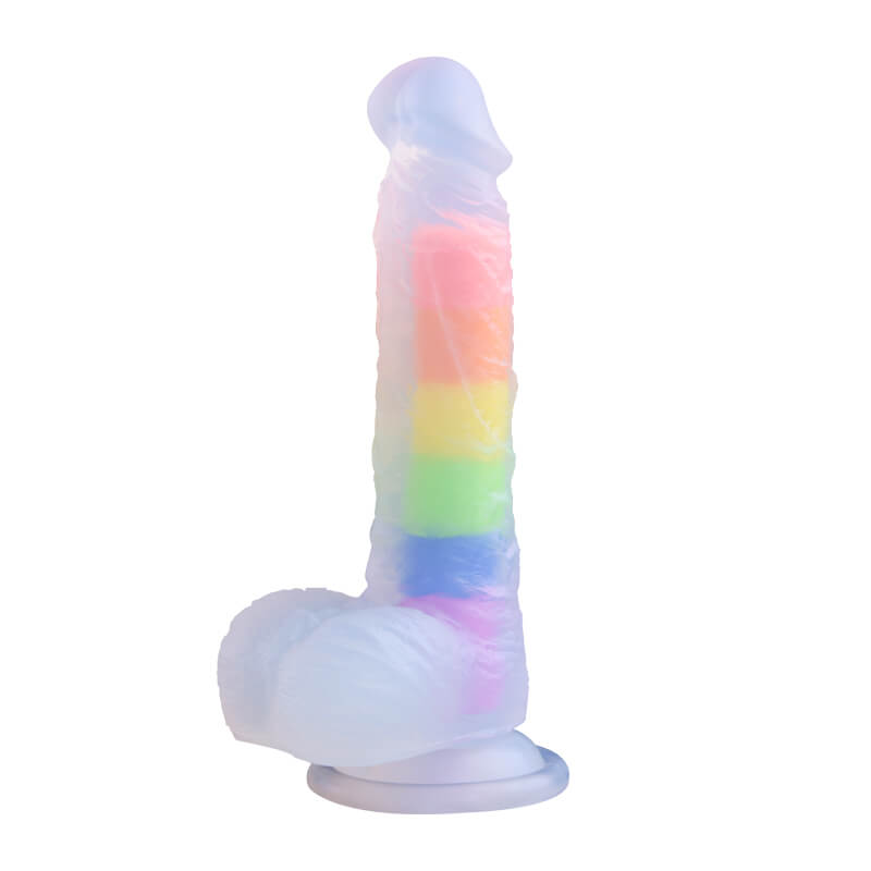 Yeain Rainbow Color Silicone Realistic Big Dildo