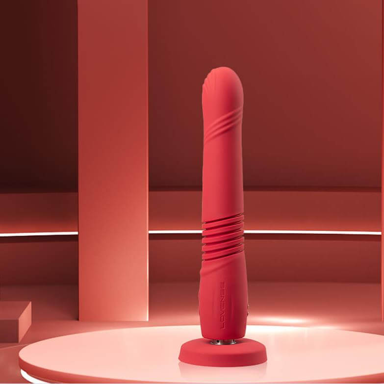 Lovense Gravity App controlled Automatic Thrusting & Vibrating Dildo