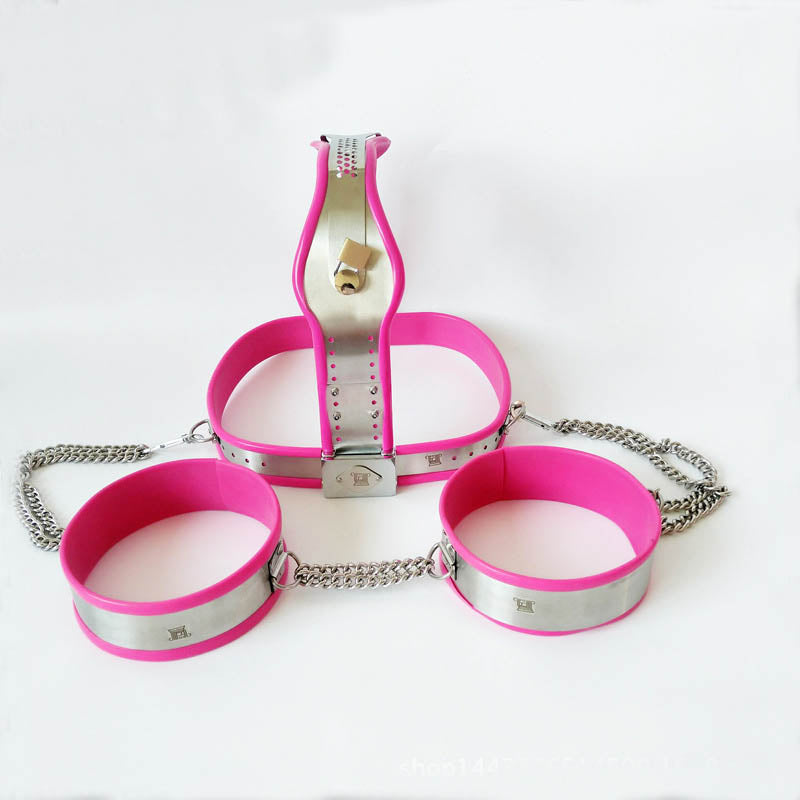 Black Emperor Stainless Steel Female Chastity Pants With Thigh Ring