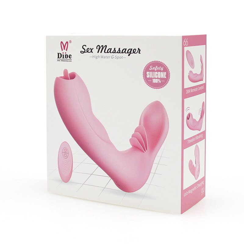 Dibe double shock wear penis wireless remote control vibrator