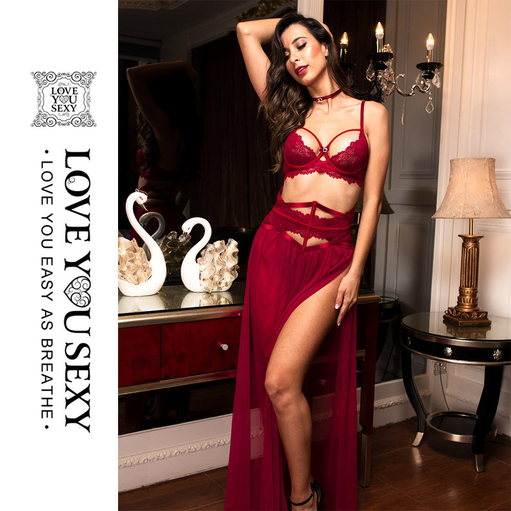 LYX Sexy Push-up String Lace Strappy Bra Set