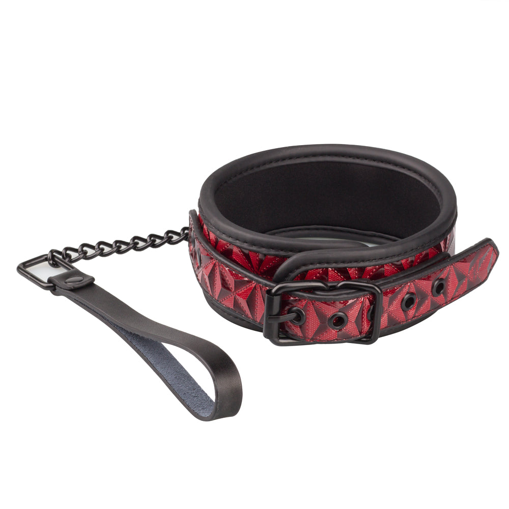 BF-40334A Red PU Neck Collar With Chain