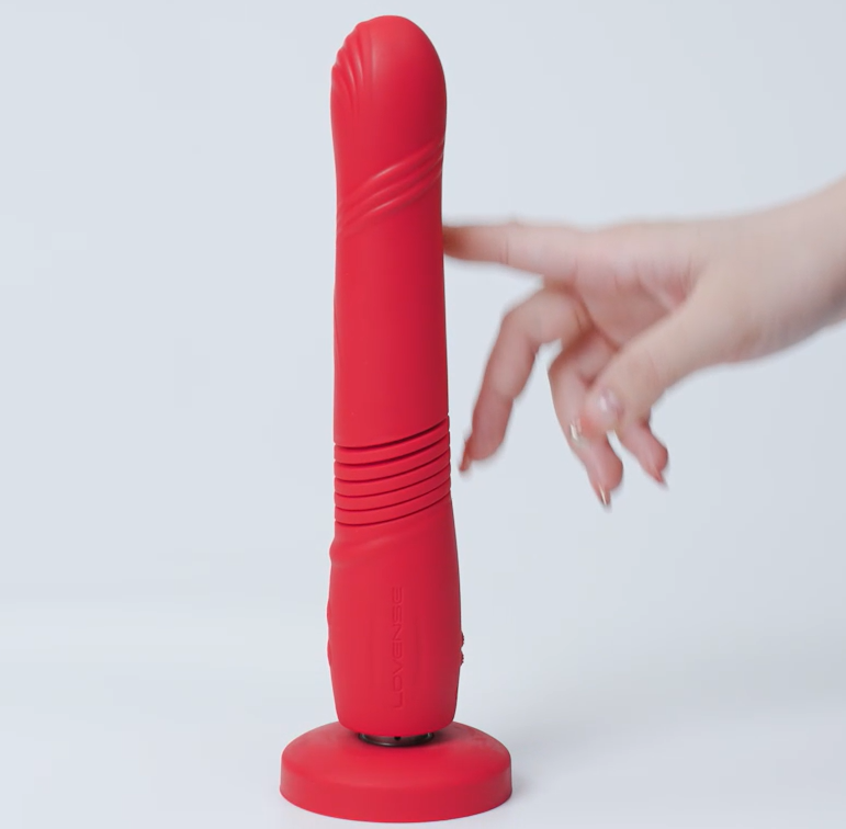 Lovense Gravity App controlled Automatic Thrusting & Vibrating Dildo