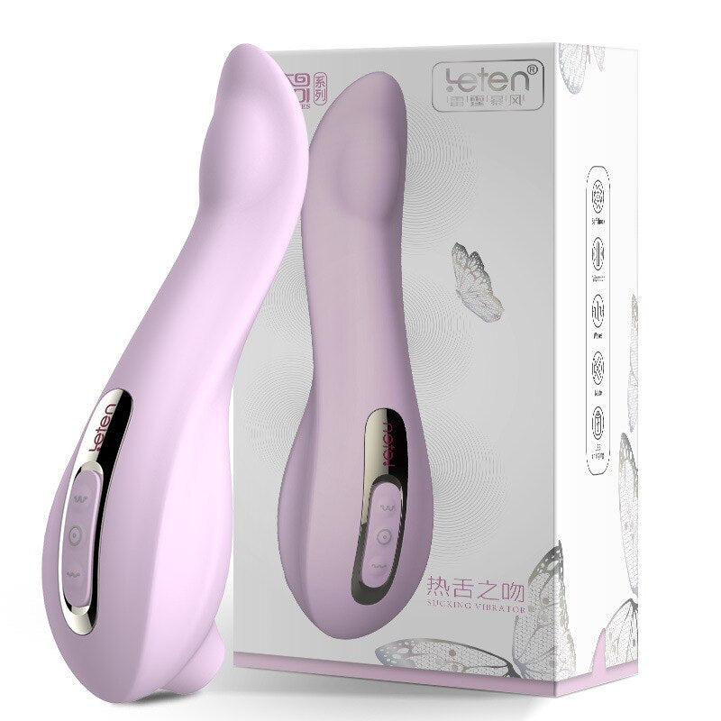 Leten Female Sex Toys Silicone Sucking Vibrator