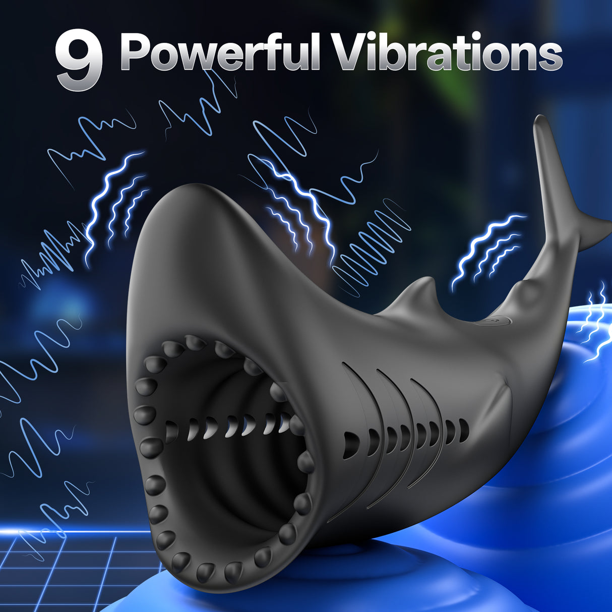 Vibrating Shark shaped Penis Enhancers Trainer Mens Masturbator app control