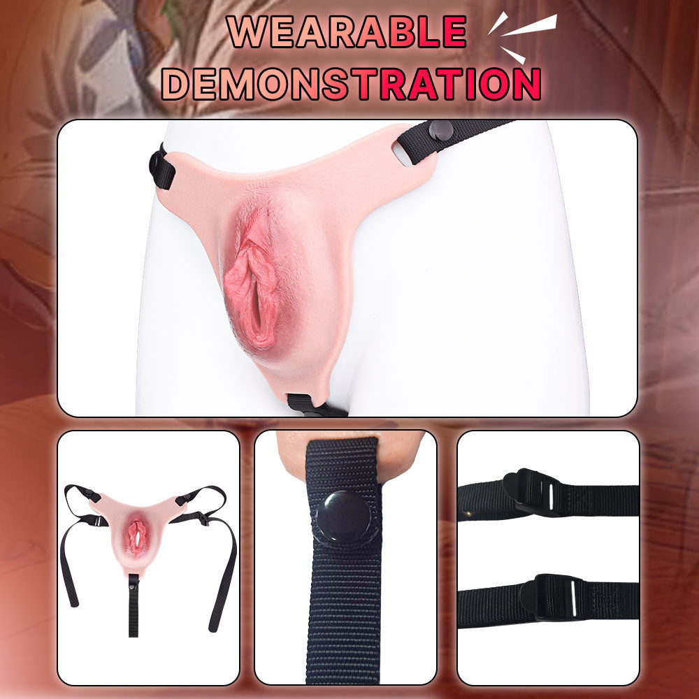 G1154 Realistic Wearable Fake Vagina Patch Life Size Silicone Pussy Panty Sex Toys for Men Gay