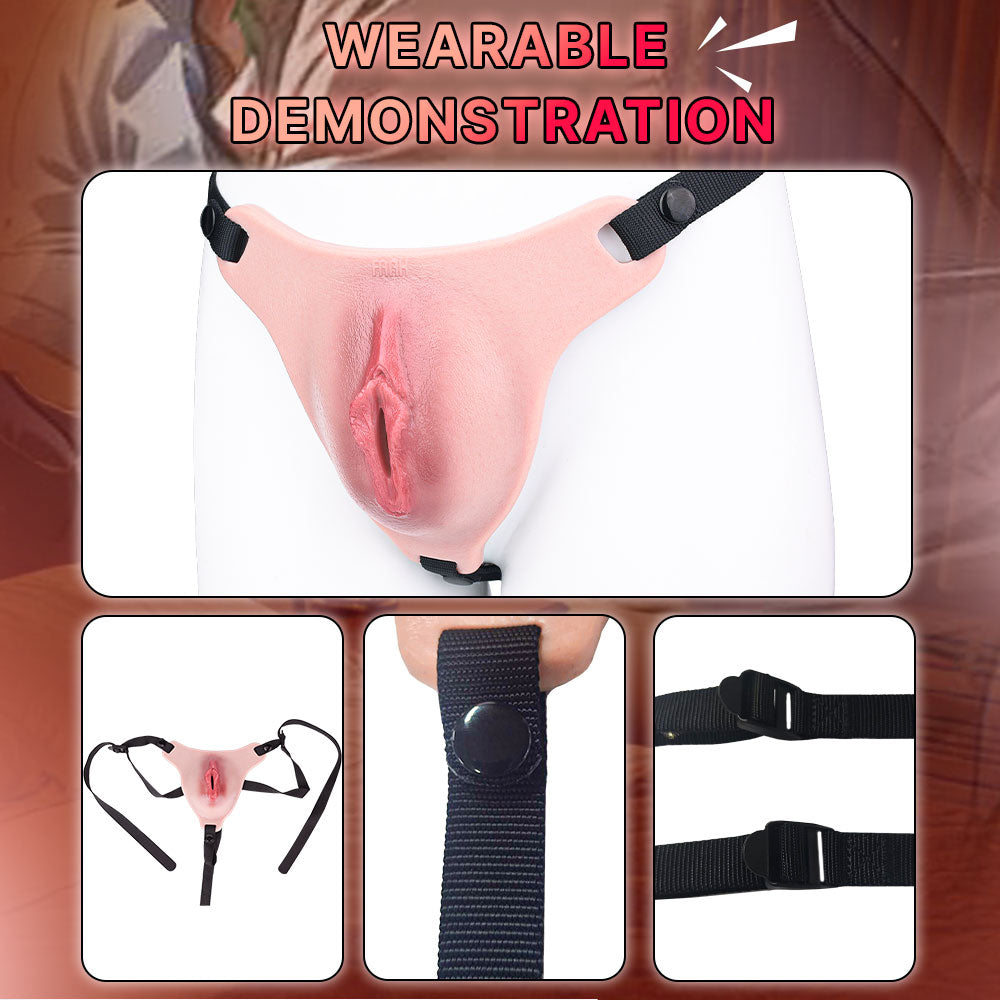 G1152 Wearable Fantasy Realistic Pussy Pant Exclusive Gay Sex Kit for Male Homosexual Play