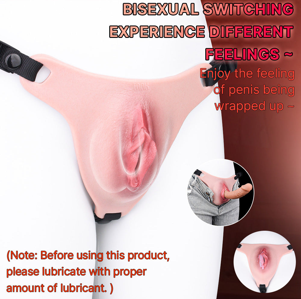 G1150 Fantasy Silicone Wearable Fake Vagina Realistic Pussy Panties Homosexual Couple Sex Toy