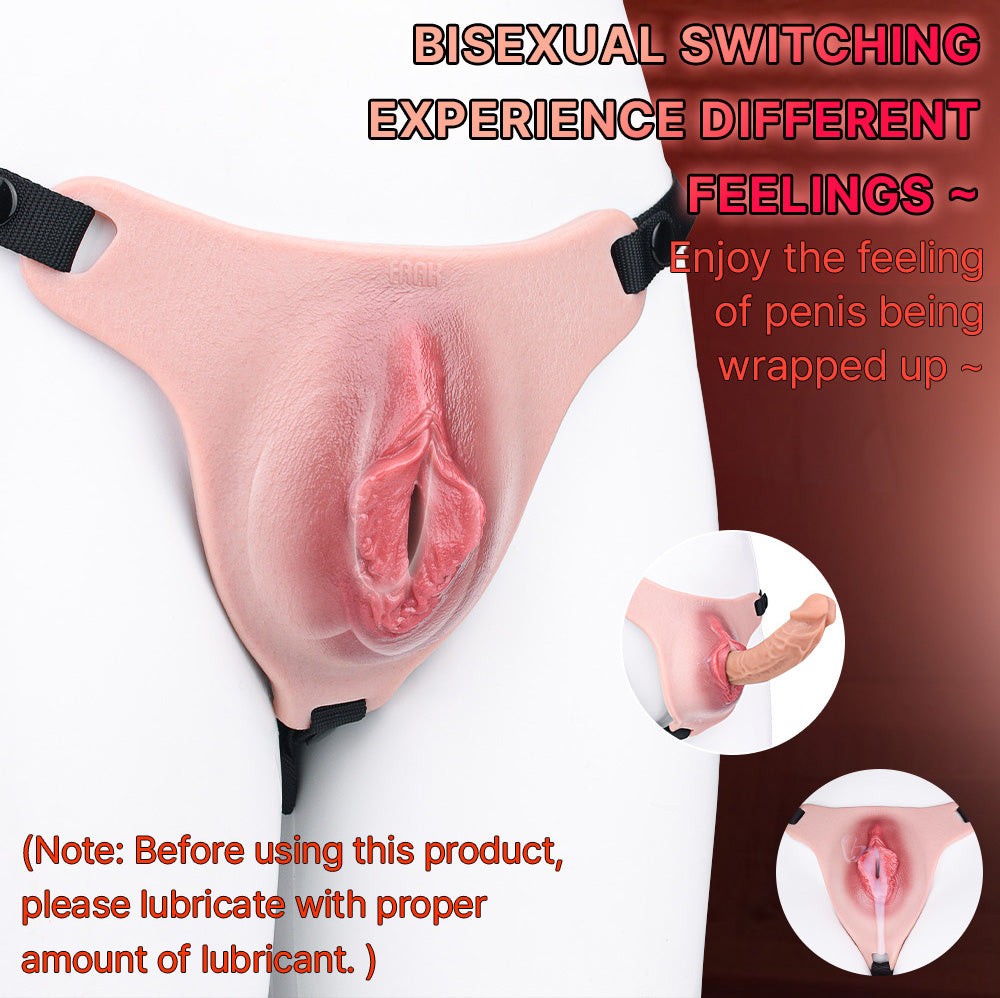 G1153 Fantasy Femboy Wearable Vagina Pants Flesh Like Realistic Silicone Sex Toy for Gay Lesbian