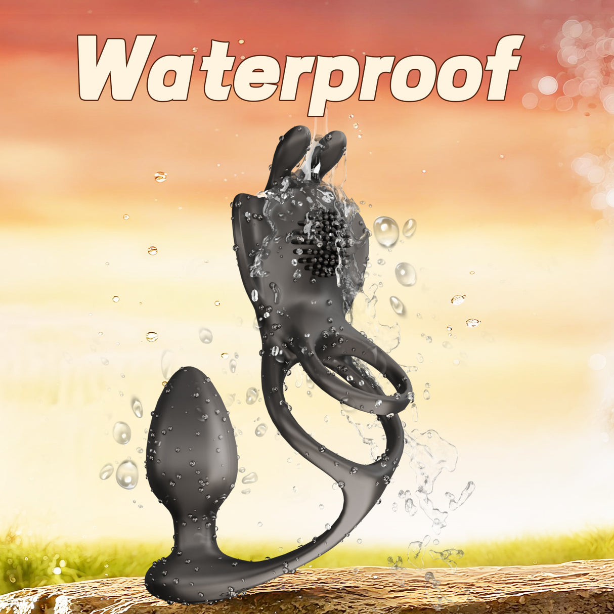 4 In 1 vibrating anal plug cock ring couple sex toys with remote control