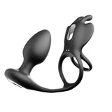 4 In 1 vibrating anal plug cock ring couple sex toys with remote control