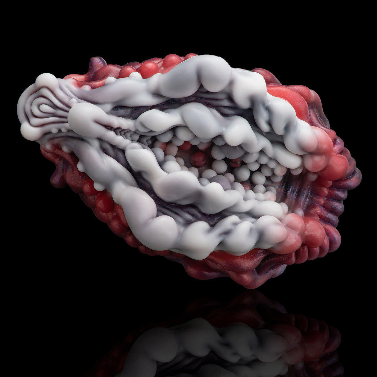 Fantasy Alien Pussy Grinder Sex Toy Platinum Silicone Vibrating Male Masturbator