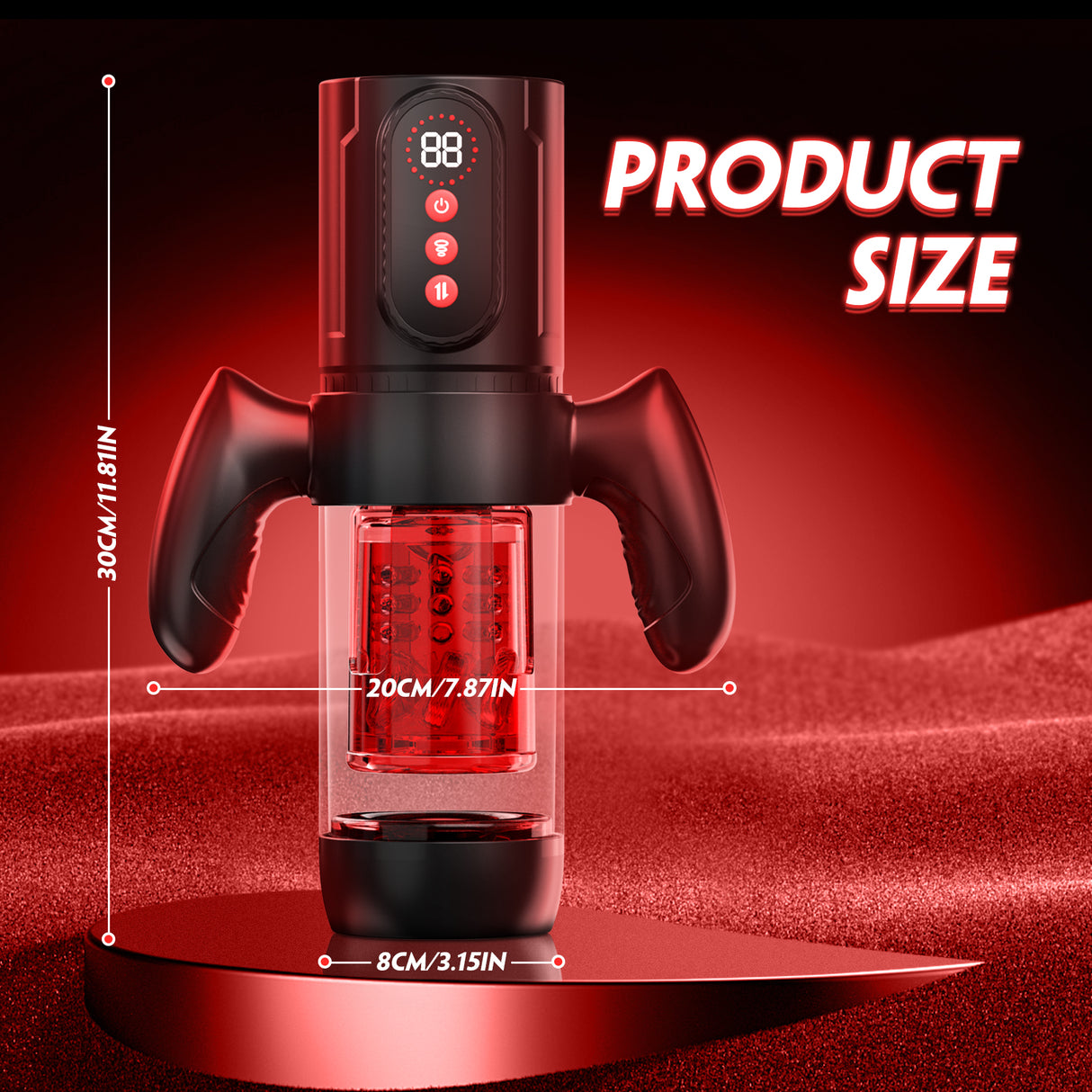 Male Handheld Pleasure Toy 7 Thrust Rotate  9 Suction Modes
