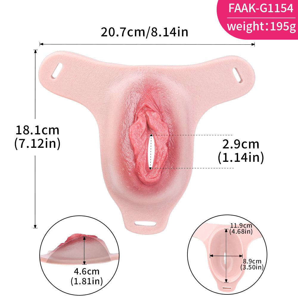G1154 Realistic Wearable Fake Vagina Patch Life Size Silicone Pussy Panty Sex Toys for Men Gay