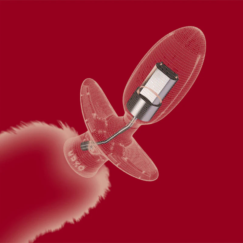 UPKO Remote control Swinging&Vibrating Anal Plug With Fox Fur Tail