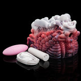 Fantasy Alien Pussy Grinder Sex Toy Platinum Silicone Vibrating Male Masturbator