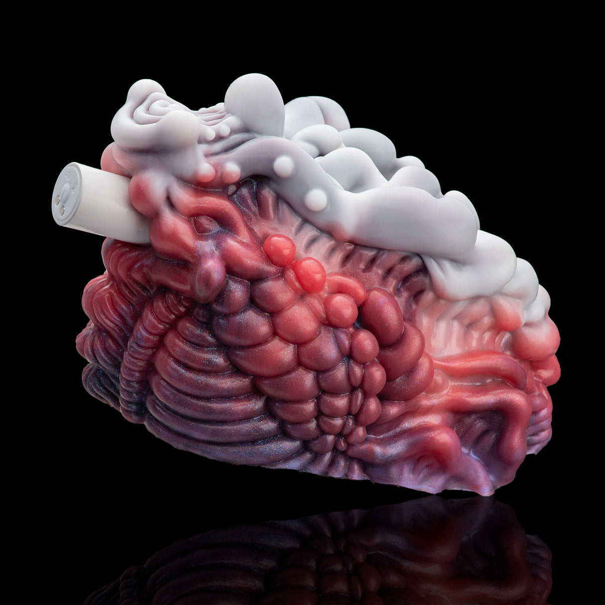 Fantasy Alien Pussy Grinder Sex Toy Platinum Silicone Vibrating Male Masturbator