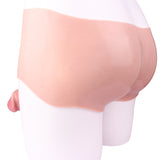 FAAK Wearable Hollow Penis Dildo Silicone Leather Pants for Men