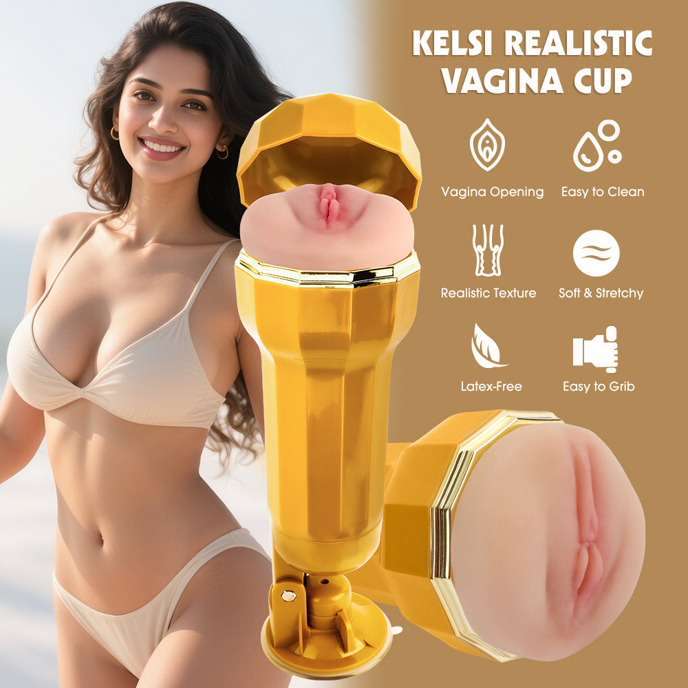 Kelsi Realistic Vagina Cup auto men masturbator cup