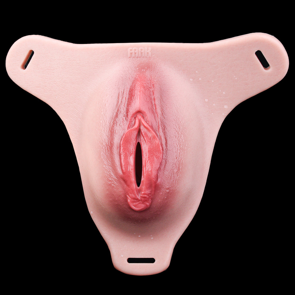 G1151Pink Silicone Strap On Fantasy Realistic Fake Vagina Exclusive Wearable Pussy Pants