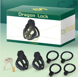 Dragon lock Men's Chastity lock Male Penis Cage with 4 rings