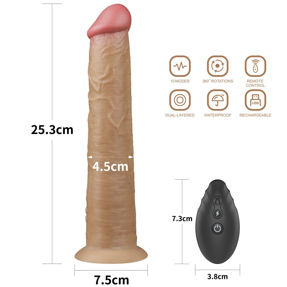 10'' DUAL LAYERED PLATINUM SILICONE ROTATOR