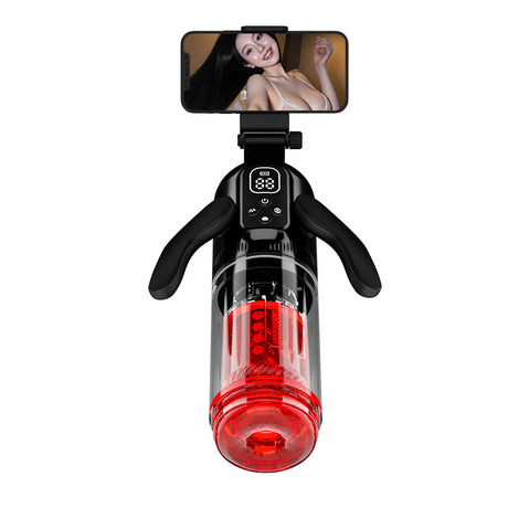 Multi-Frequency Vibration Male Penis Massaging Blowjob Cup - Dual Handle Rotating Masturbation Toys