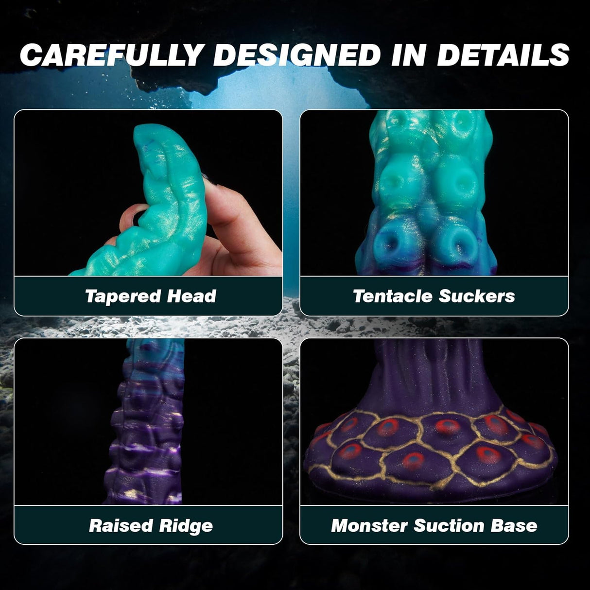 Poseidon - 13.78 Inch Tentacle Dildo - Vibrating Long Deep Dildo