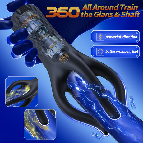 Men Glans Vibrating Tongue licking sex oral SQUIDA Masturbator