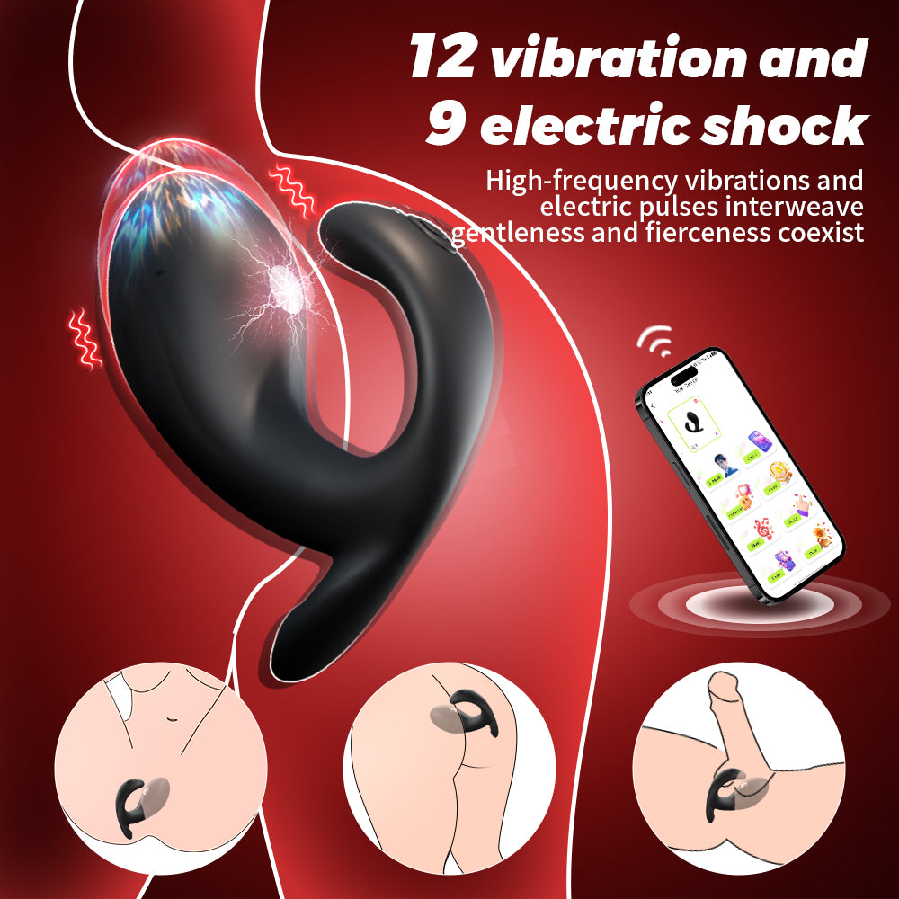 Whale Electric Shock & Vibrating Anal Plug App-Controlled